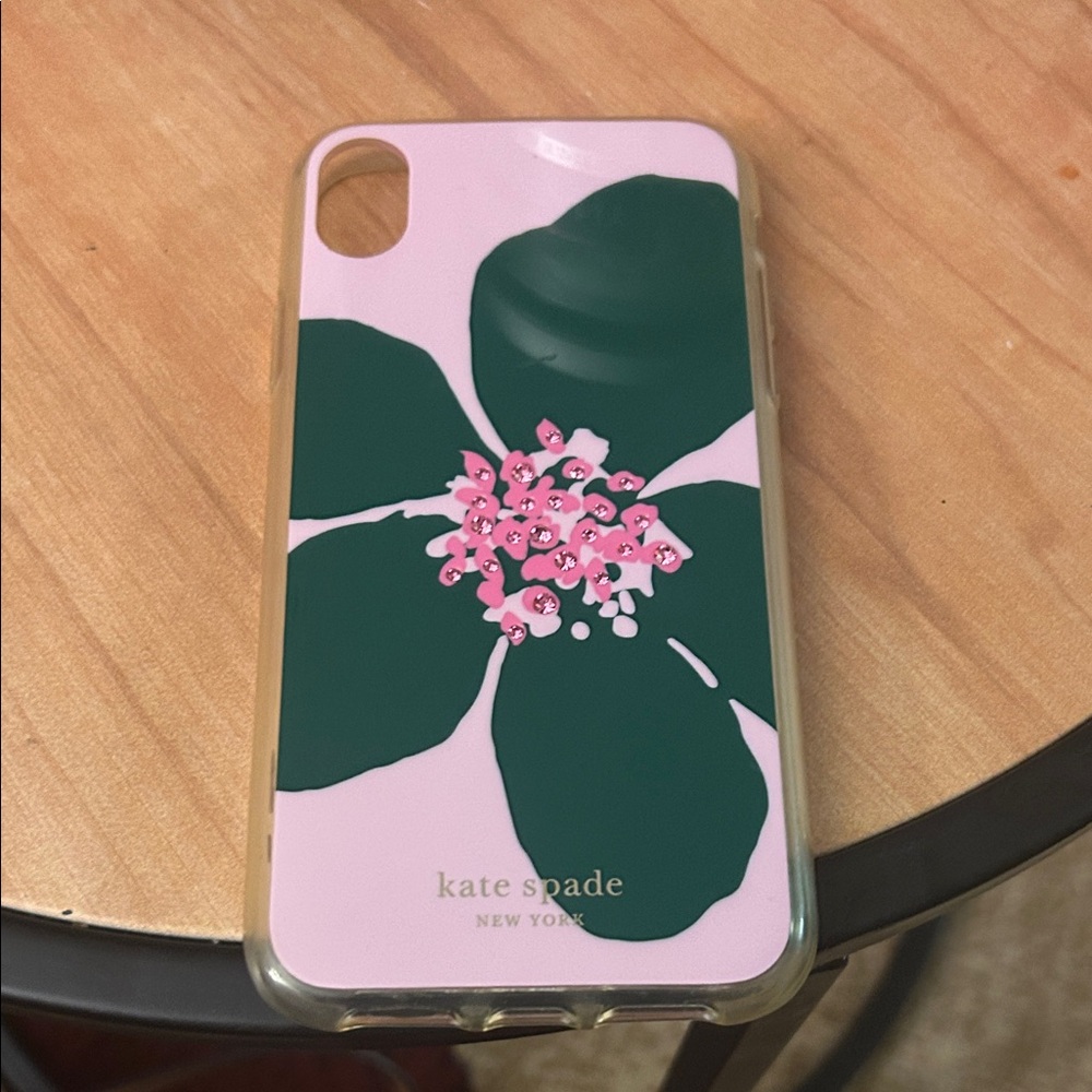 kate spade Pink and Dark Green Floral iPhone Case